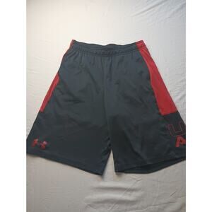 Under Armour Heat Gear Youth Kids Pull on Shorts Size Youth XL Black Red Logo